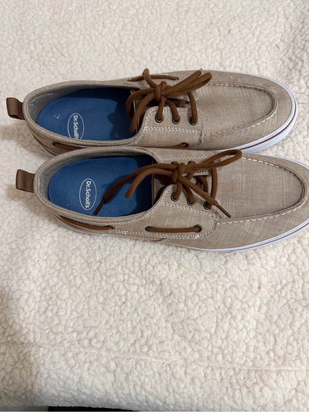 Dr. Scholl's Men's Boat Shoes in Taupe with Brown Laces
